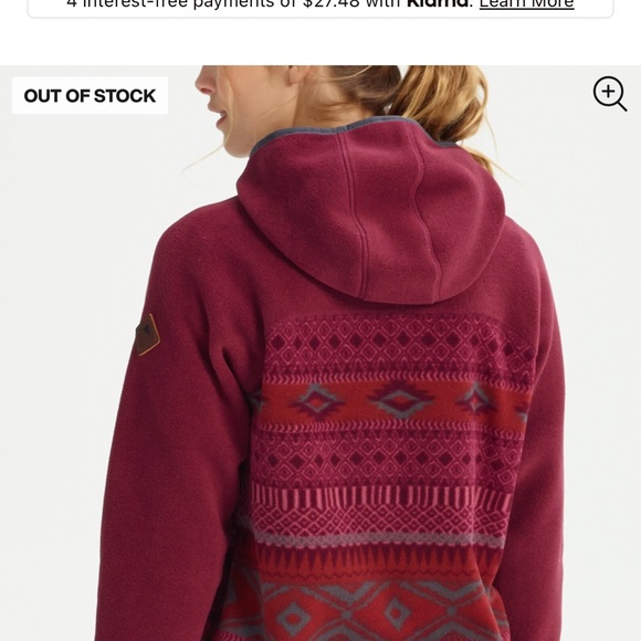 Women’s Burton hearth snap up fleece jacket - Picture 3 of 7